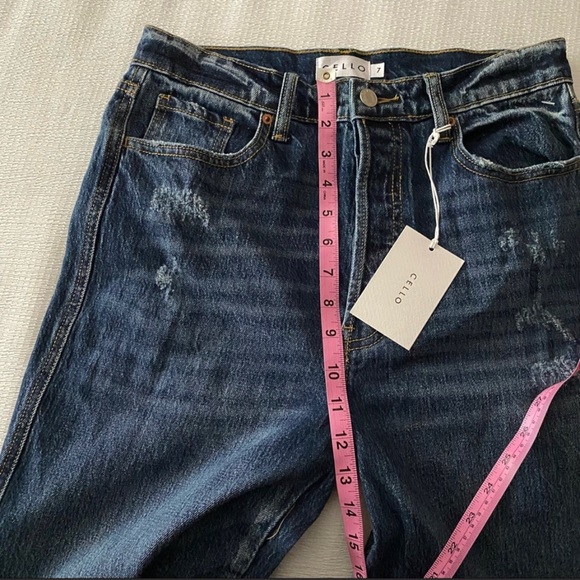 NWT Two Toned Wide Leg Parted Ankle Jeans - Picture 5 of 15